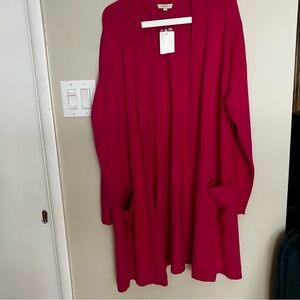 Laura plus Open-Front Deep Raspberry duster 3x magenta not red as seen cover